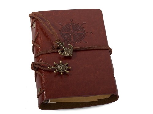 Notes Podróżnika retro vintage brązowy
