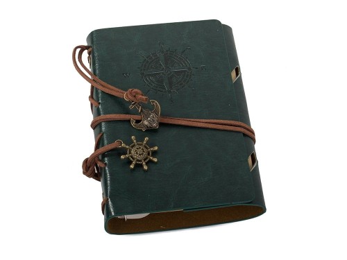 Notes Podróżnika retro vintage zielony