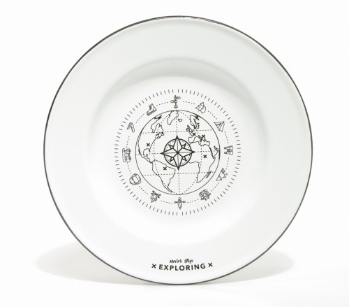 Talerz Travel emaliowany biały 24,5cm