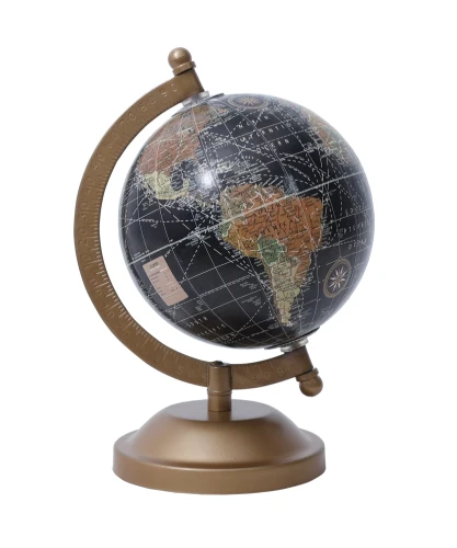 Globus dekoracyjny z żywicy czarny