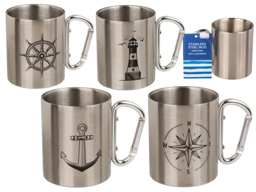 Kubek ze stali nierdzewnej - morski Zestaw 4 sztuki