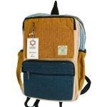 Plecak z Konopii i Bawełny, turkusowo żółty, handmade, Nepal