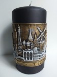 Świeca Europa Travel czarna ręcznie zdobiona 15cm